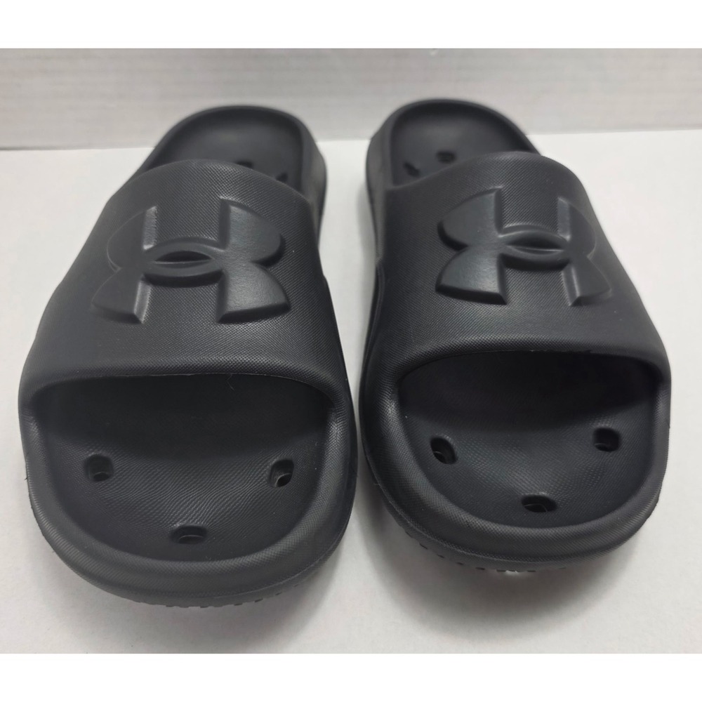 Under Armour UA Locker V SL Black Slide Sandals Men's US 3 EU 35 Shower Shoes
